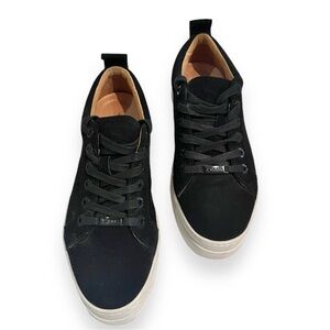 J/Slides Noca Platform Lace-Up Sneakers Black Suede 5.5